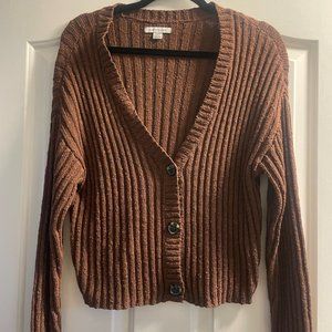 AE Cropped Cable Knit Cardigan - Size Medium